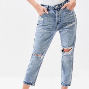 PacSun L.A. Distressed High-Rise Cropped Mom Jeans